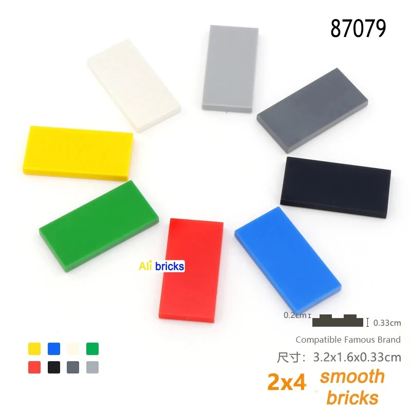 20 pièces bricolage blocs de construction figurines briques lisse 2x4 éducatif taille créative Compatible avec 87079 jouets en plastique pour les enfants