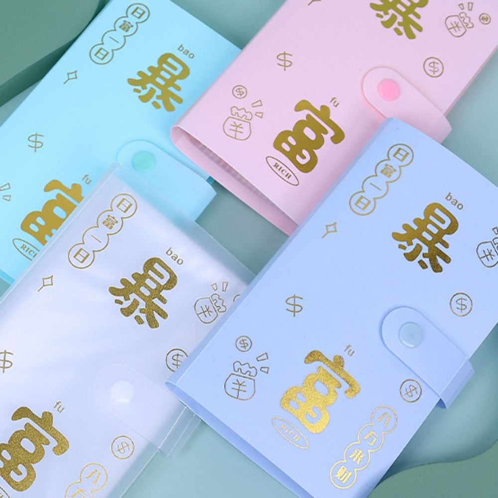 Plastic Saving Money Binder 50Sheets Portable Cash Budget Binder Storage Wallet Refillable Envelopes Saving Challenges