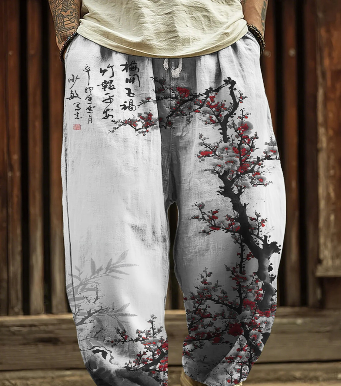 2026 Modische Neue Japanische Sakura-Tinten-Stil 3D-Gedruckte Lose Gerade Hose Street Harajuku Lässige Sporthose Große Größen
