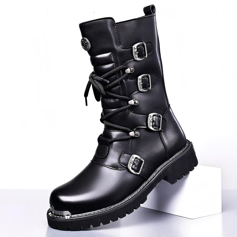 New Autumn  Winter Men Long Leg Knight Boots with Round Toe and Thick Sole Comfortable Outdoor Casual Men Motorcycle Boots