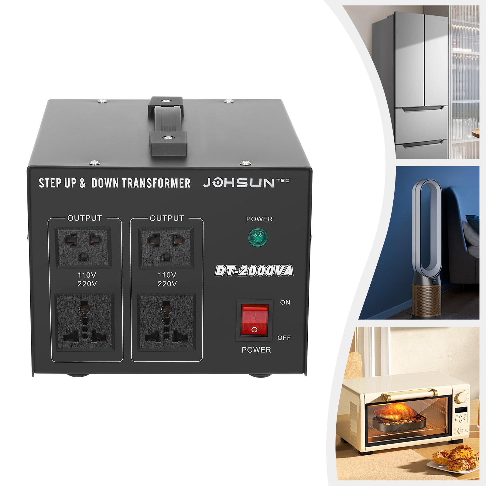 Spanningsomzettingstransformator Met Één Klik Schakelaar 220V Naar 110V Of 110V Naar 220V Converter Booster/Step-Down Converter
