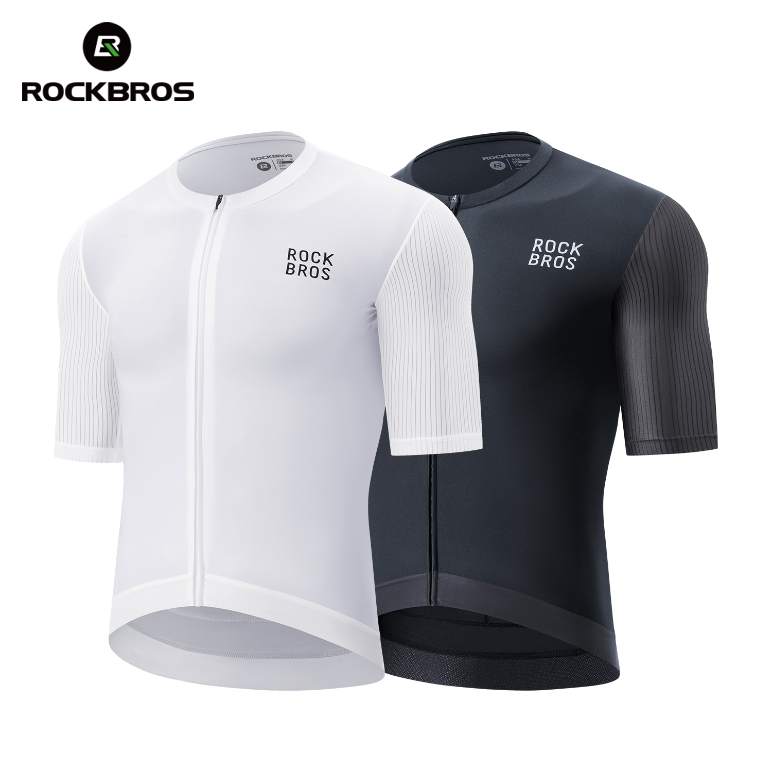 ROCKBROS Camisola de Ciclismo de Manga Curta para Verão Elástica Leve Respirável e com Elementos Refletivos Vestuário de Ciclismo para Homem