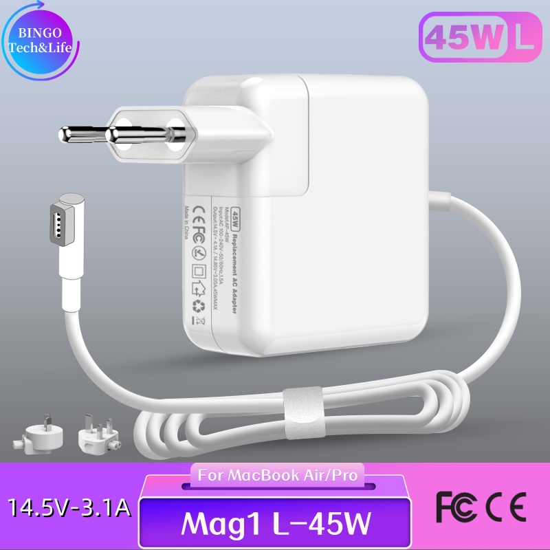 Ładowarka Magsafe1 L-Head o mocy 45 W do MacBook Air/Pro, zamienny zasilacz, kompaktowa i przenośna, szybkie ładowanie, CE FCC RoHS Listed