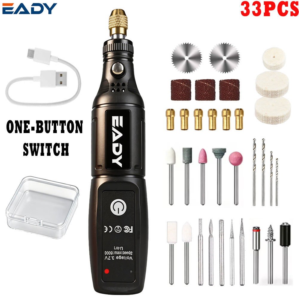 Cordless Mini Electric Drill Rotary Tool – USB Rechargeable Engraving Pen for Polishing, Grinding, Carving – Handheld Dremel