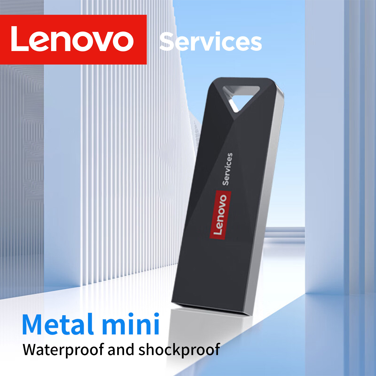 Unidad Flash USB Lenovo, 32/64/128/256 GB, Mini Memoria USB Metálica Resistente al Agua, Velocidad de Lectura de hasta 150 MB/s, USB 2.0 Plug-and-Play