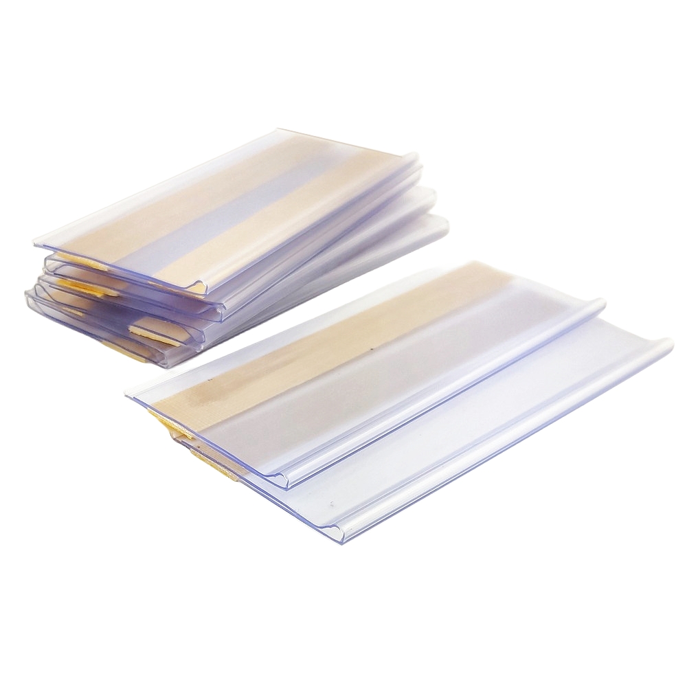 1 confezione corta H4cm in plastica PVC per scaffali, strisce dati, supporto per clip, prezzo della merce, etichetta per cartello, display, nastro adesivo posteriore