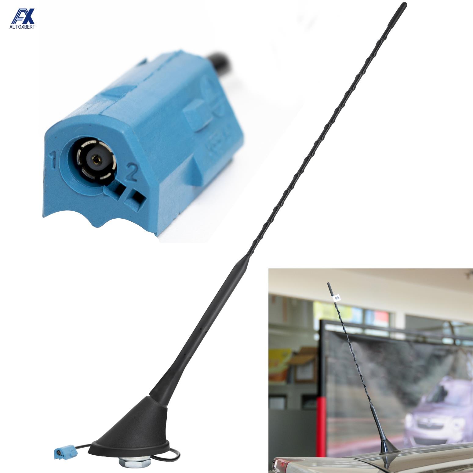 Antena de montaje en techo de coche, Base aérea imprescindible Am Fm con enchufe azul para Opel Vauxhall Astra G H Corsa C D E Zafira B Omega C Vectra C