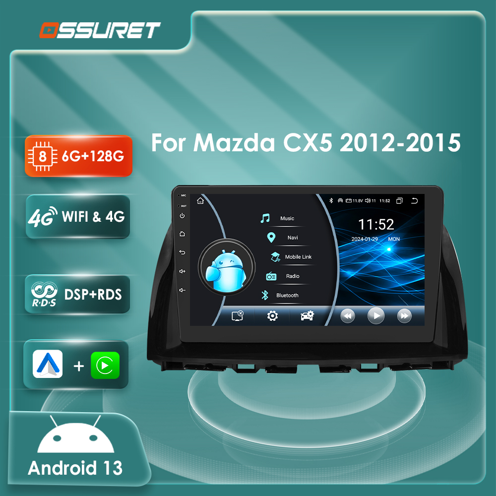 Radio samochodowe 4G Wireless Carplay Android 13 Auto do Mazda CX5 CX-5 2012-2015 inteligentne systemy samochodowe 2din GPS Stereo multimedia fm