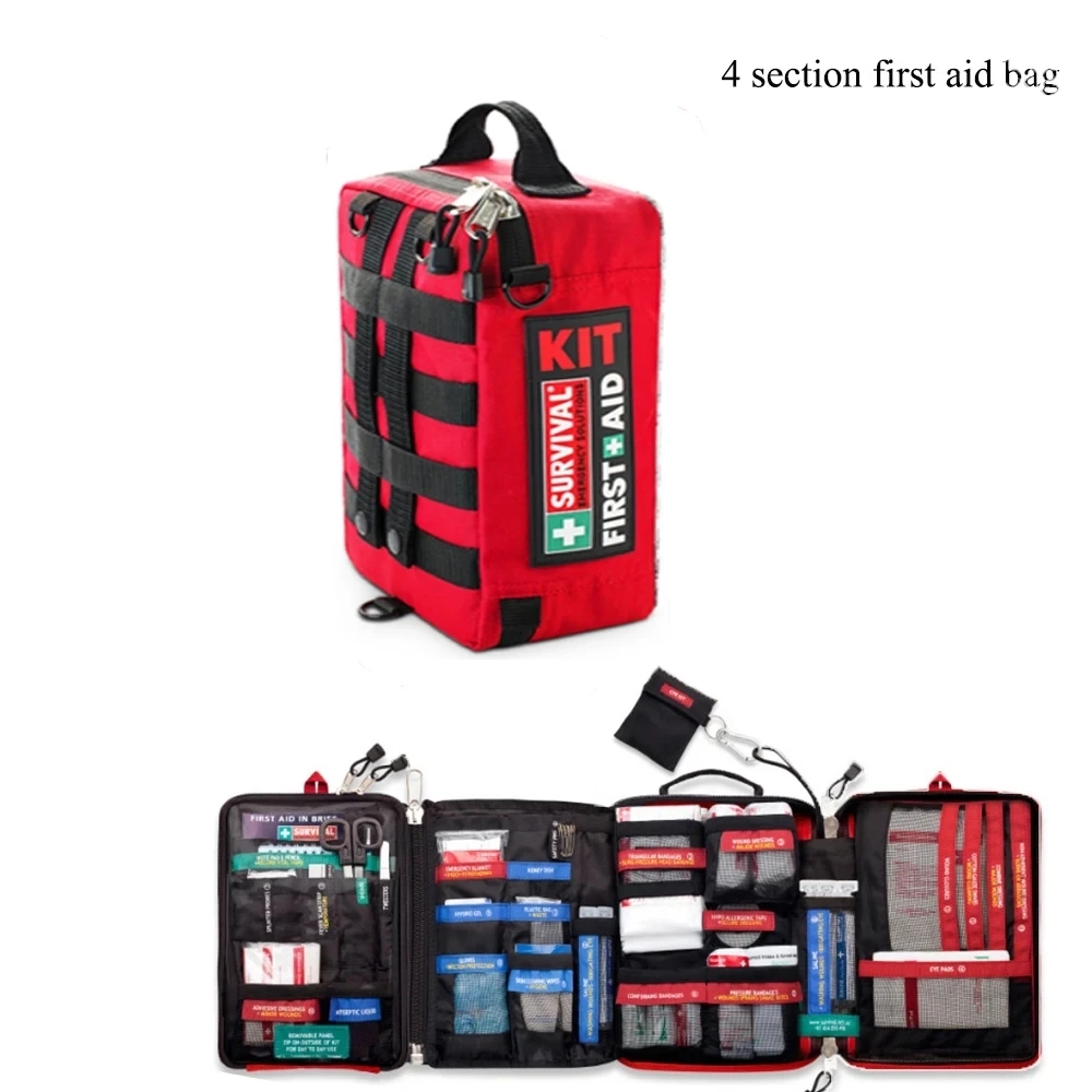 Handy First Aid Kit กระเป๋าทางการแพทย์กันน้ําสําหรับที่ทํางานเดินป่าตั้งแคมป์ขี่จักรยานรถท่องเที่ยวกลางแจ้ง Survival Kit Rescue Treatment