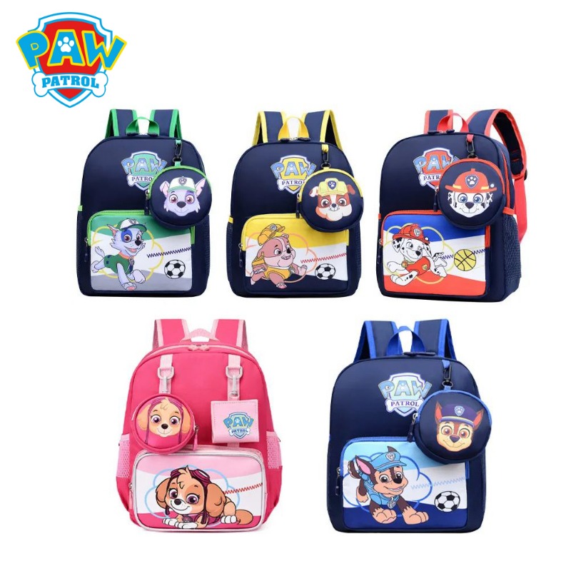 PAW Patrol กระเป๋าเป้สะพายหลังโรงเรียนกระเป๋าขนาดใหญ่ความจุกระเป๋านักเรียนกันน้ําการ์ตูนน่ารักโรงเรียนกระเป๋าเด็กของขวัญ