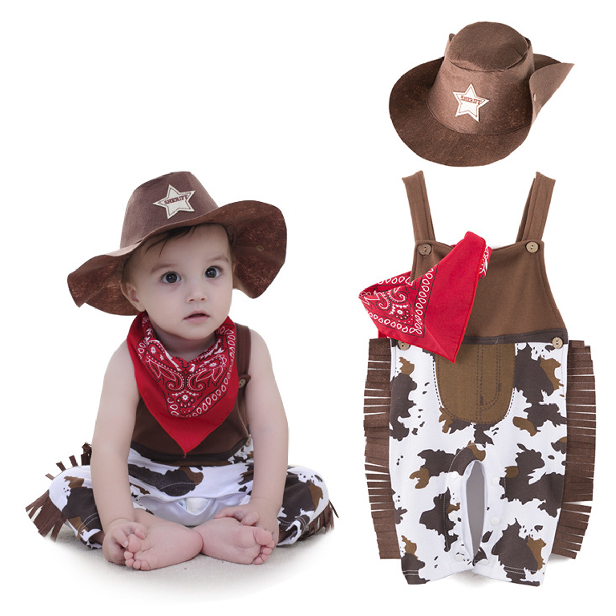 Costumes de Cowboy d'halloween pour bébés garçons, vêtements pour nourrissons en bas âge, carnaval, fête d'anniversaire, robe fantaisie Cosplay