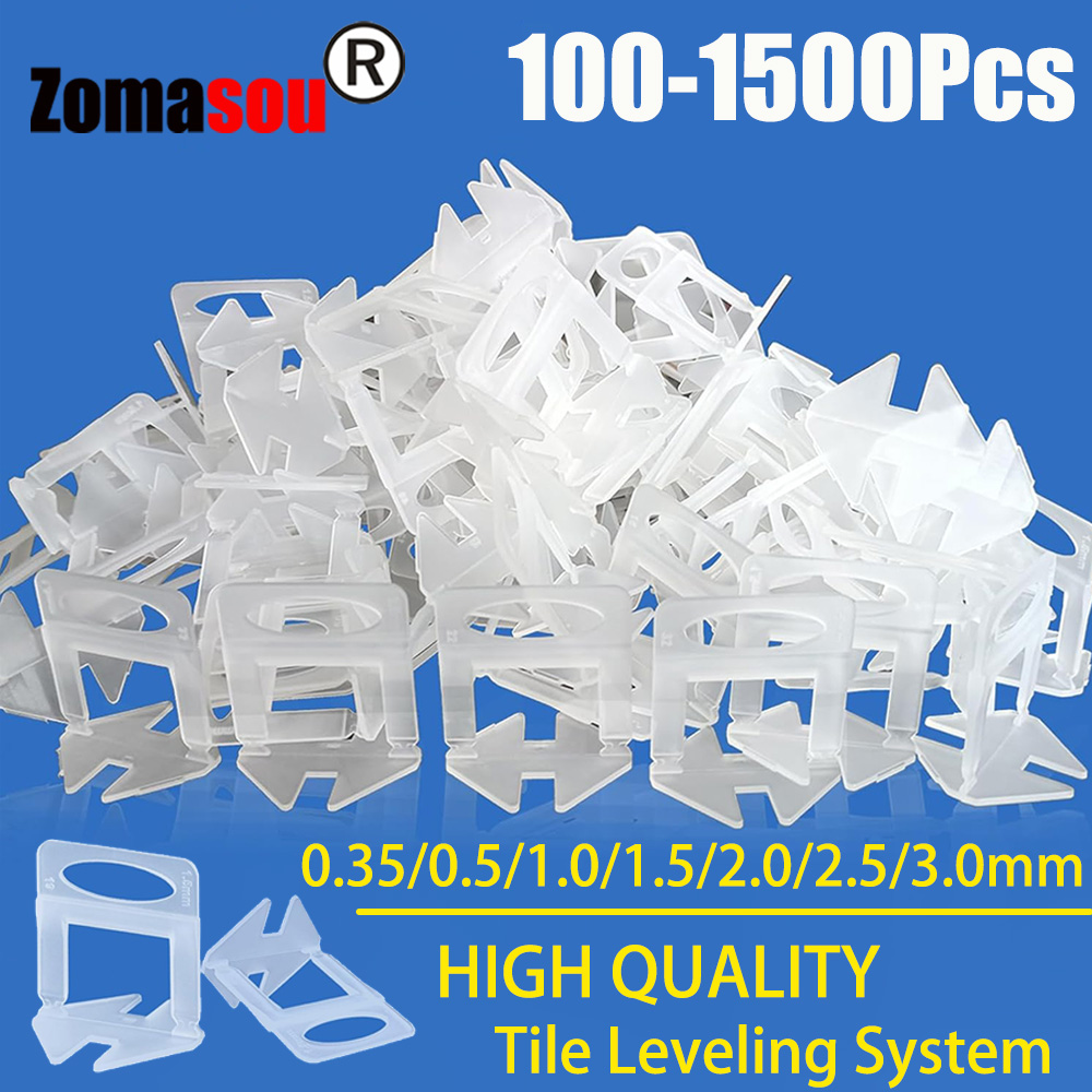 100-1500 sztuk 0.35/0.5/1/1.5/2/2.5/3MM podkładki dystansowe do płytek System poziomowania płytek klipsy do układania płytek ceramicznych poziomowanie narzędzi budowlanych