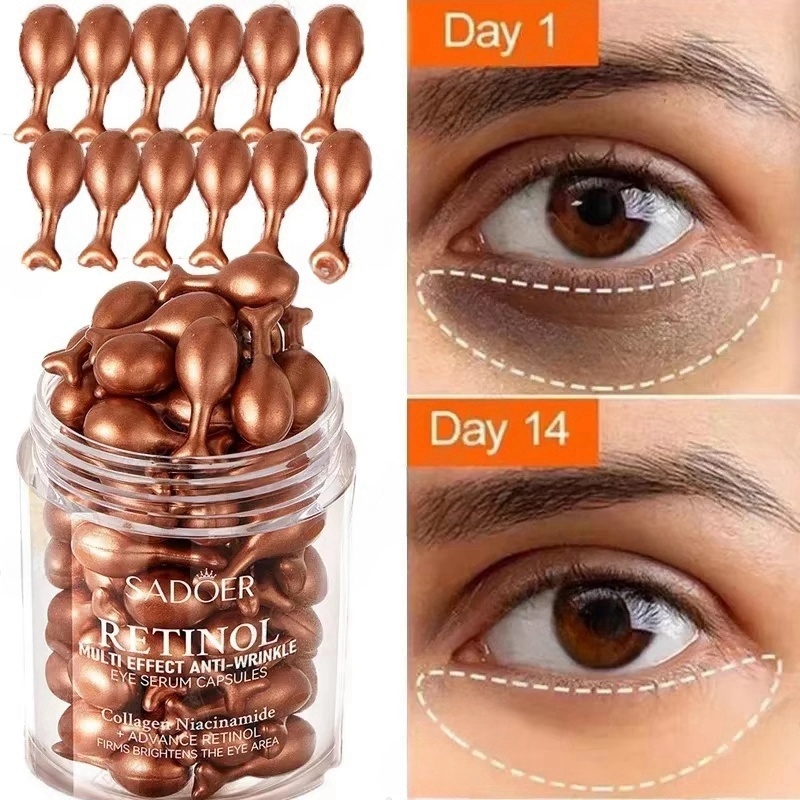 Retinol-cápsulas de suero antiarrugas para ojos, reafirmante, levanta las ojeras, bolsas para los ojos, hinchazón, hidratante, blanqueamiento, cuidado de los ojos