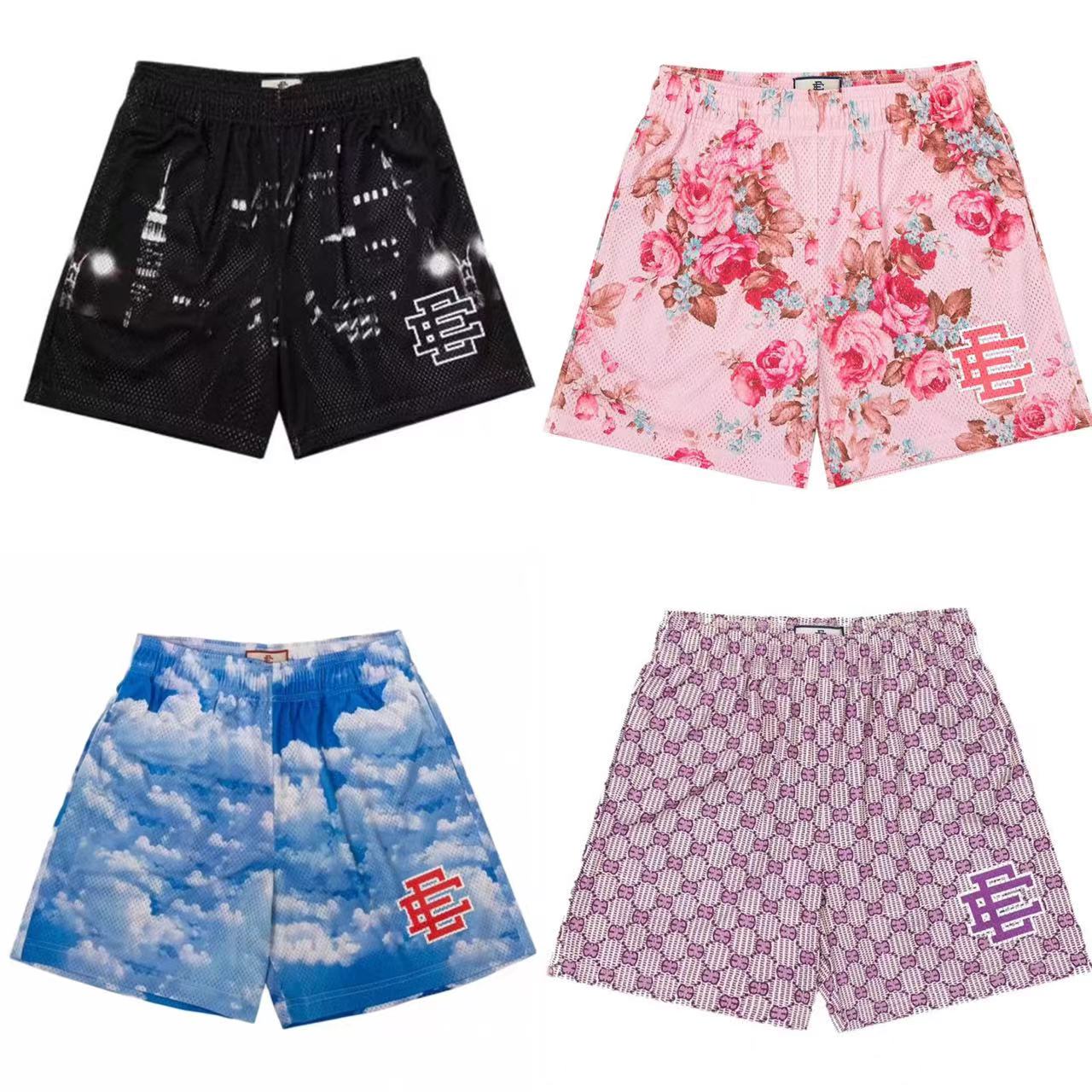 Novo verão eric emanuel ee malha básica curto clássico floral impresso shorts de ginásio 2025 masculino ginásio basquete esportes praia shorts