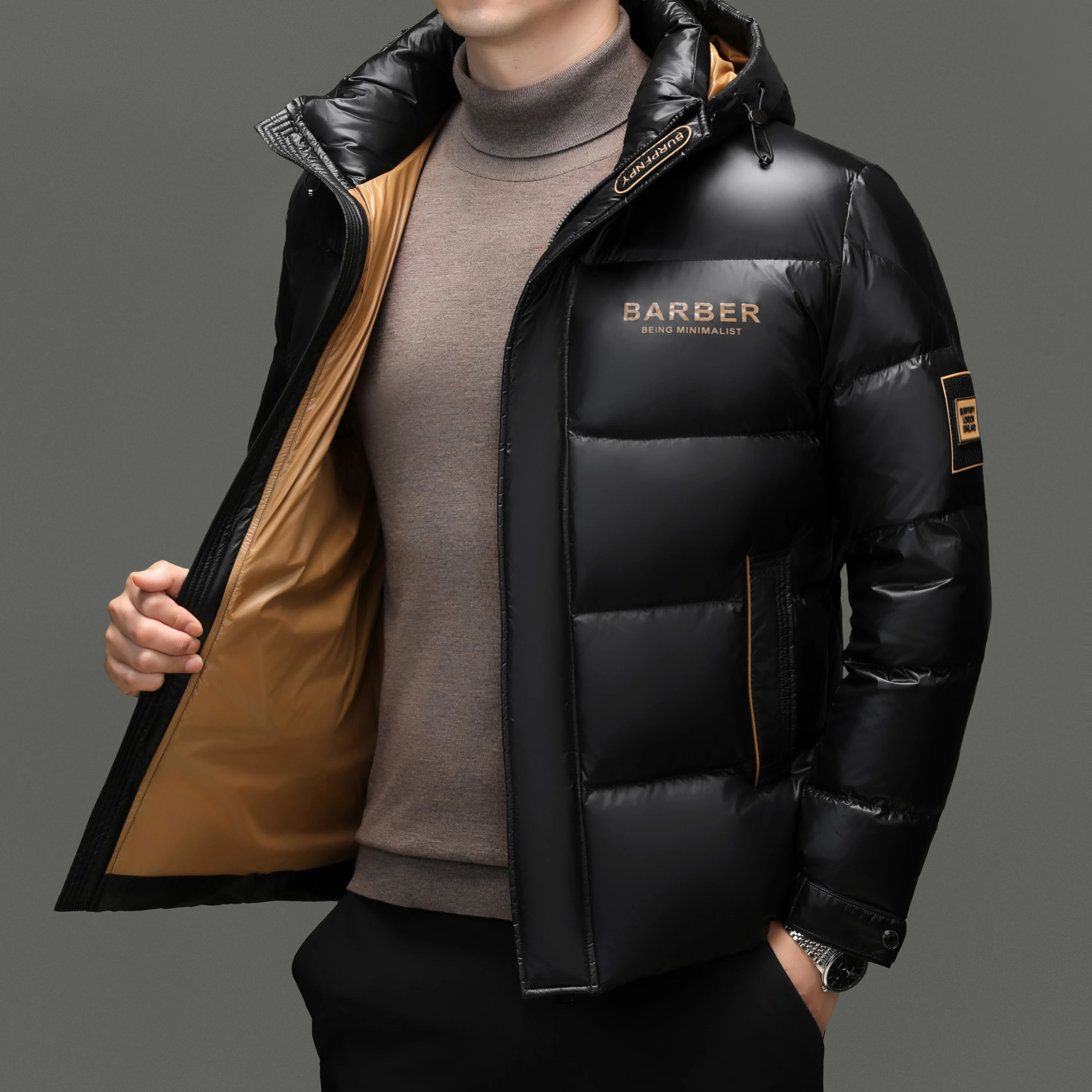 High Grade 90% White Duck Down Puffer Jacket New 2025 Winter Men Trendy Warm Parkas Coat Hood Windproof Down Jackets