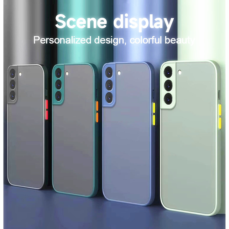 ARMOR 耐衝撃マットケース Samsung Galaxy S20 S21 FE S22 Plus S23 S24 S25 Ultra 5G バンパーバックカバー用