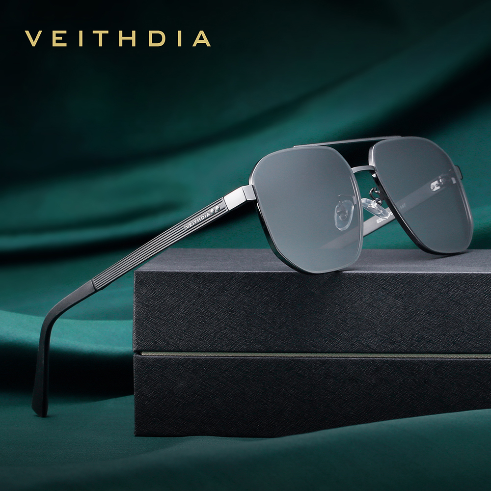 VEITHDIA Occhiali da sole vintage di marca per uomo Donna Occhiali da guida per esterni con lenti polarizzate UV400 per uomo, occhiali di moda 8280
