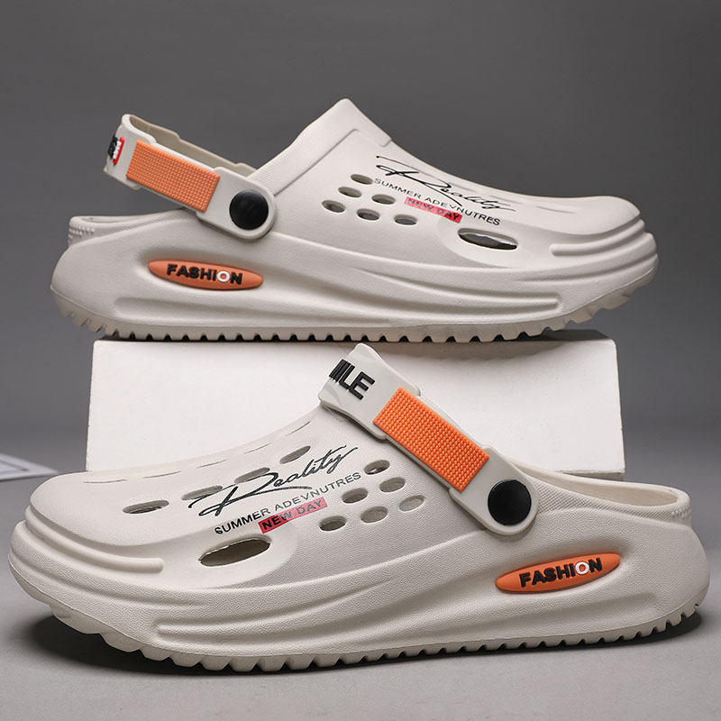 Sandal Pria EVA Berlubang, Mules Anti Selip, Sandal Tebal Empuk Platform, Sandal Fashion Nyaman, Sepatu Musim Panas Pria
