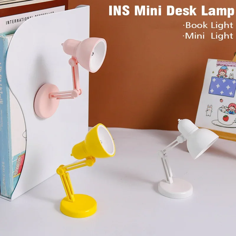 Mini LED nuit lecture livre lumière pliable lampe de Table dortoir chambre créative phares décorations pour la maison maison de poupée lampe