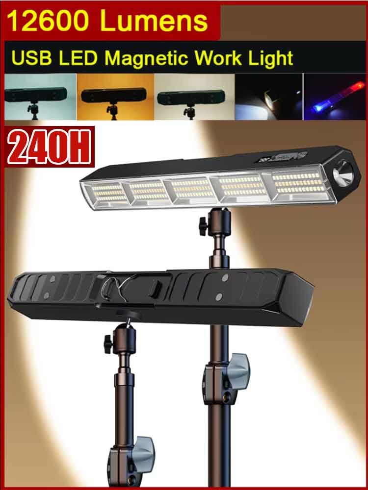 Hochleistungs-Magnetische LED-Lichtleiste 2026 Neue Tragbare USB-Aufladbare Arbeitsleuchte 3 Modi IP66 Wasserdicht Notfall-Powerbank