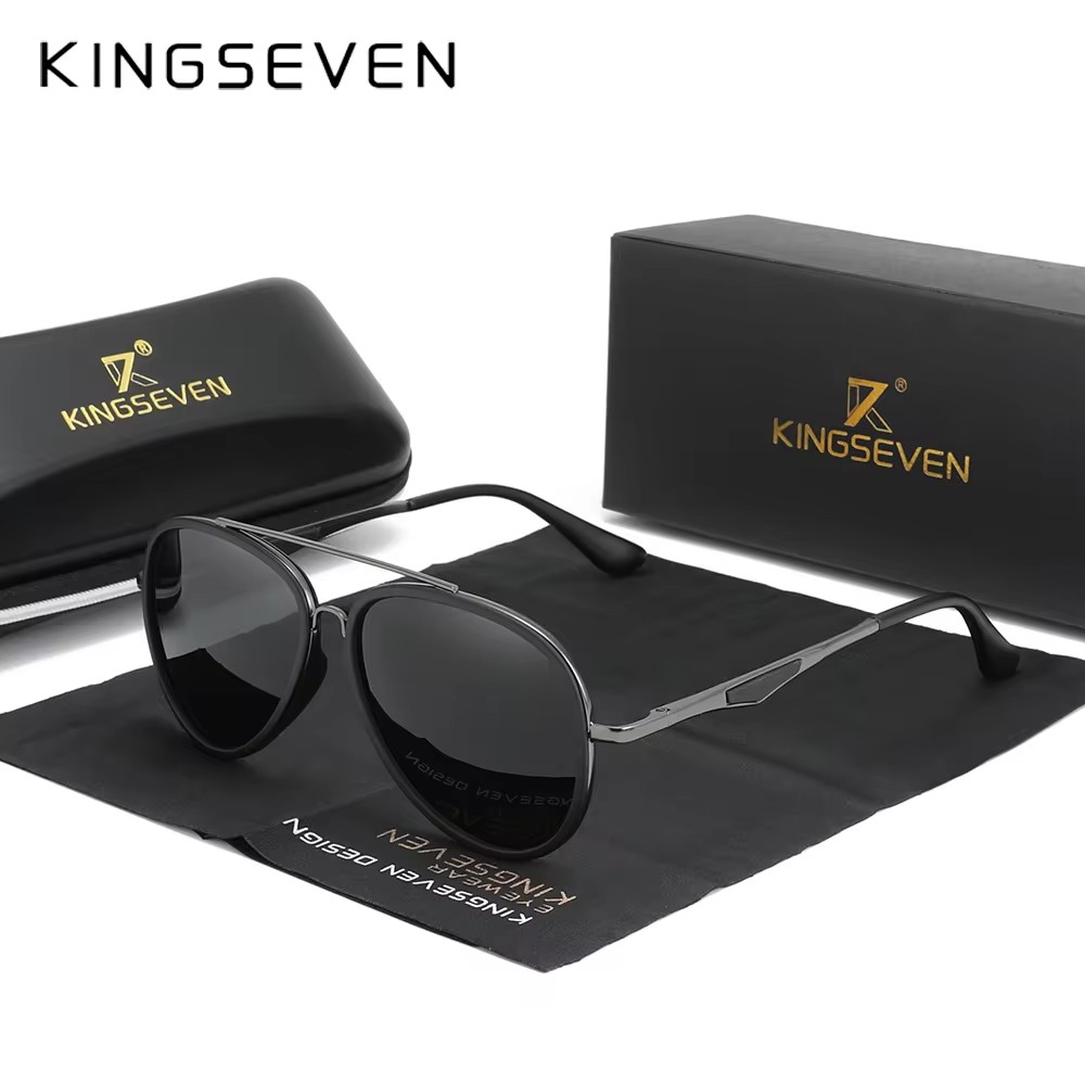 KINGSEVEN 2024 Merk Klassieke Pilot Gepolariseerde Zonnebril mannen Rijden Mannelijke Zonnebril Eyewear UV Blokkeren Oculos N7936