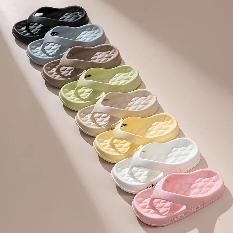 Pantofole antiscivolo con plateau da donna, infradito per interni in tinta unita calzature da donna ZYT2438