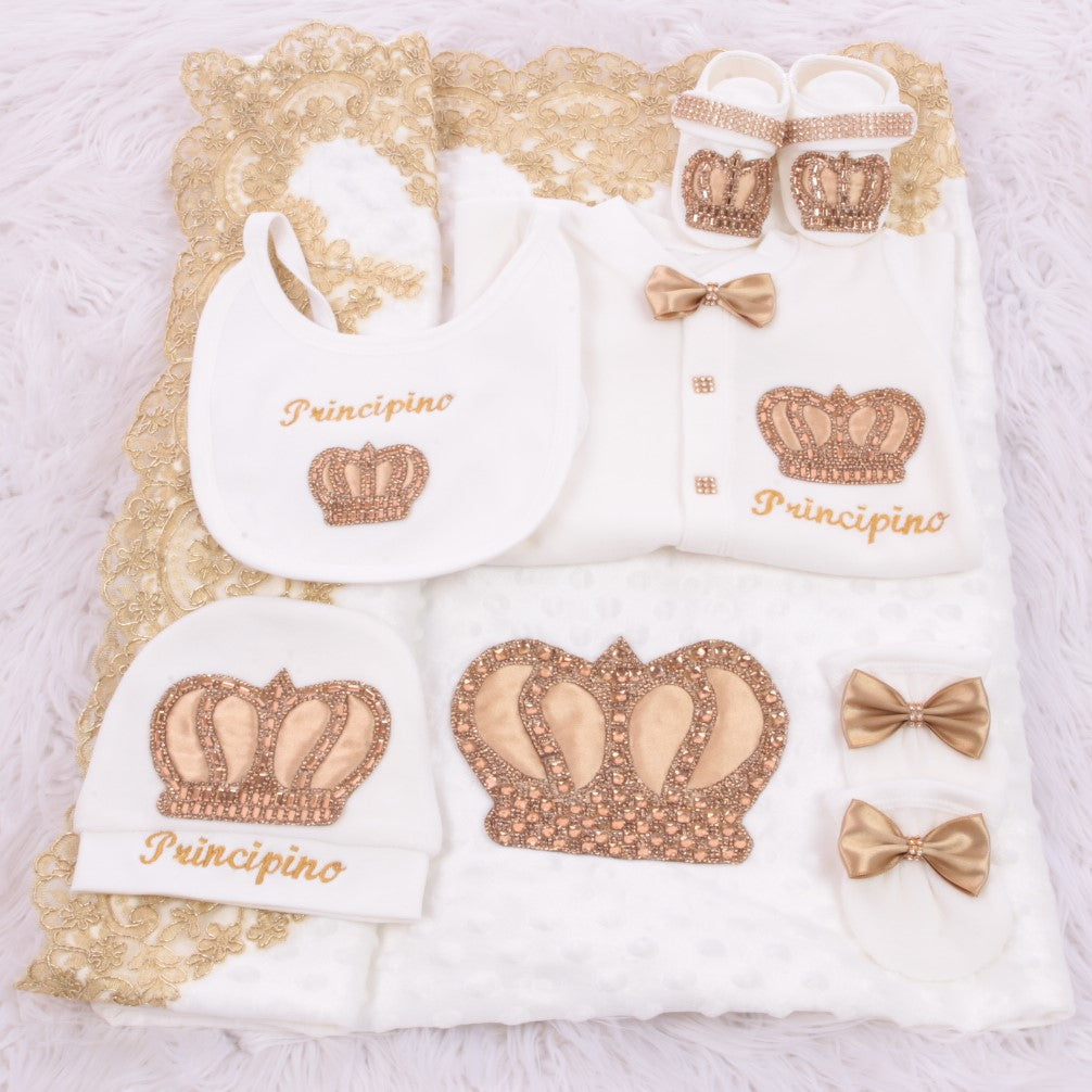 Dollbling borduurnaam Parajam Royal UK babycadeauset katoenen pasgeboren kinderkamer beddengoedset ontvangende deken fotografie-outfit