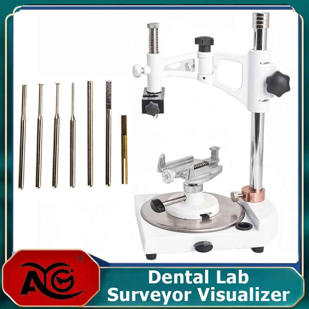 AG Dental-Laborausrüstung Parallelometer mit Quadratbasis, Vermessungsgerät und Visualisierer mit 7 Spitzen
