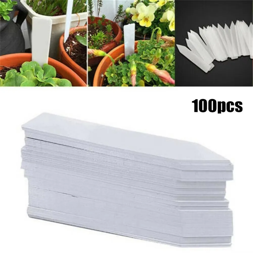 100 stks Tuin Plant Etiketten Plant Accessoires Bloempotten Plastic Plant Tags Kwekerij Markers Label Lade Mark DIY Tool