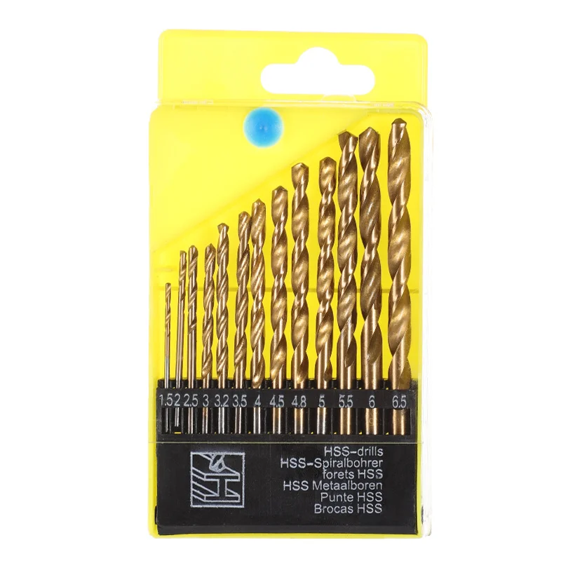 13 個 M35 コバルトツイストドリルビットセットラウンドシャンクウッドドリル