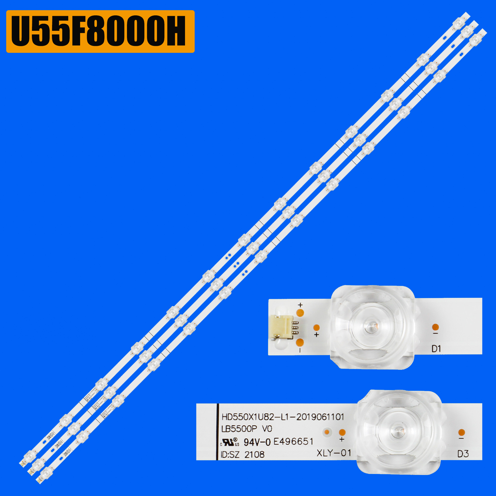 1/5/10 Kits LED-Hintergrundbeleuchtungsstreifen für U55F8000H 55GUS86 55A7300F 55A7100 55A7300FTUK 55AE7200F 55H78G 55A7100F 55A6H