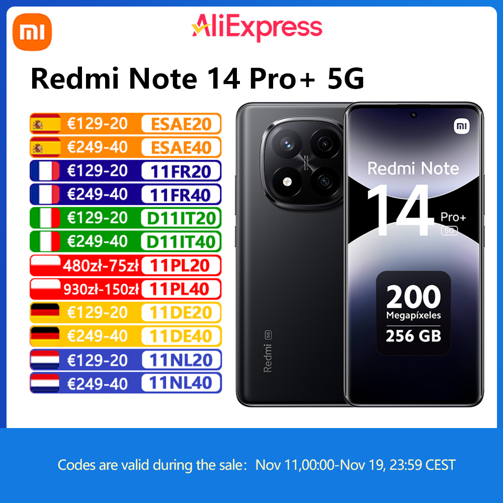 Xiaomi Redmi Note 14 Pro Plus NFC 5G Snapdragon®Display AMOLED com Câmera 200MP, 7S Gen, 1.5K, 5110mAh Bateria, 3,6, 67",Carregador não incluído