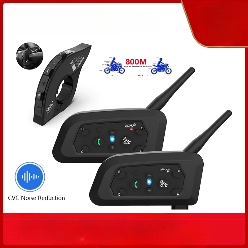 1/2Pcs EJEAS V6 Pro + Motorrad Bluetooth Helm Headset Intercom Entfernung 800M Musik Player Wasserdicht IP67 unterstützung EUC Typ-C