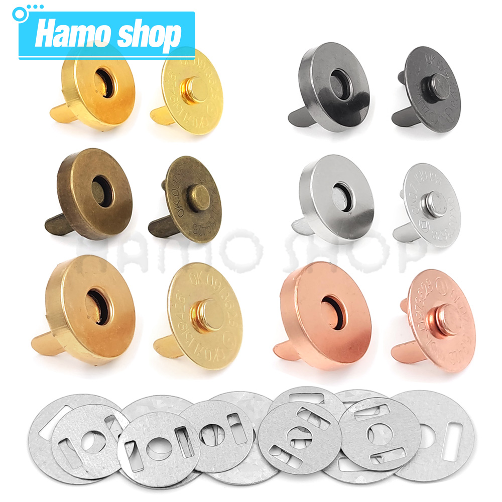 10 set/lote cierres magnéticos botones bolso cartera bolsos artesanales piezas accesorios hebilla de adsorción 14mm 18mm