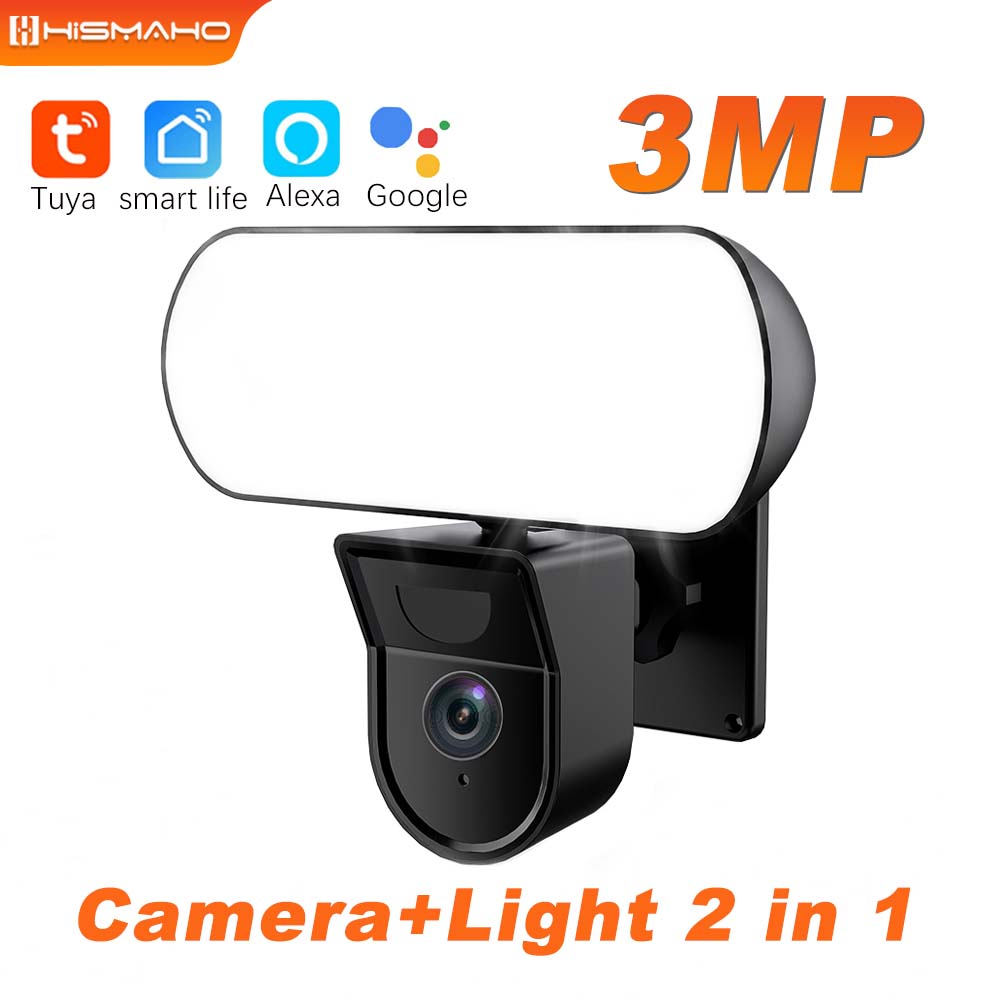 Cámara reflectora Tuya de 3MP, lámpara de pared para jardín, 10W, WiFi, protección de seguridad, impermeable, vigilancia, Sensor inteligente