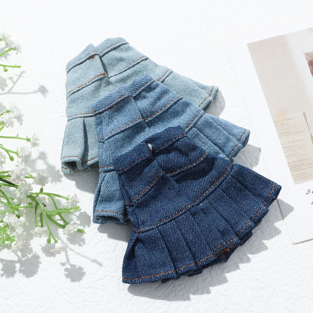 Kinderen Speelgoed 1/3 1/6 30Cm Prinses Poppen Casual Rok Blauw Jeans Pop Slijtage Kleding Mini Jurk A-lijn Rokken