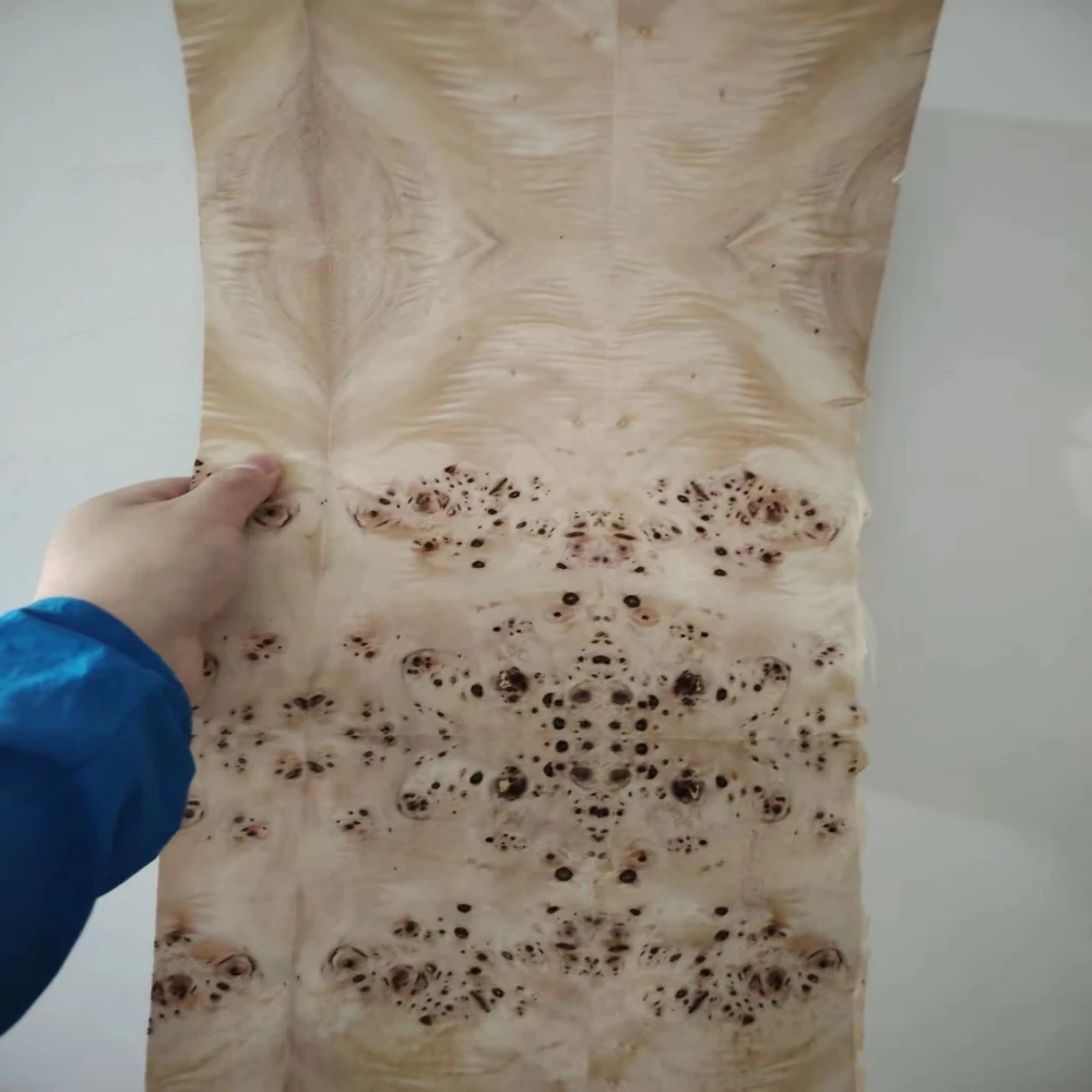 Natural Mappa Burl Wood Veneer Furniture Audio Background Wall Mobile Phone Solid Wood Decorative Veneer