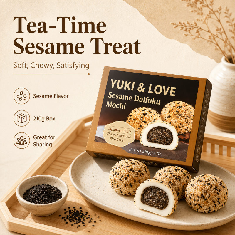 Sesam Pinda Matcha Groene Thee Smaak Kleefrijstcake Yuki & Love 210g Japanse Daifuku Mochi Taiwan Klassieke Aziatische Snack Dessert Cadeauverpakking