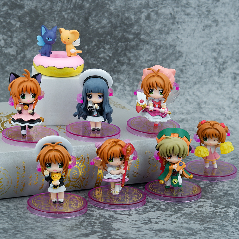 8 шт./компл., карта Captor Sakura, милая кукла, виниловая фигурка, коллекция анимационных моделей, игрушка