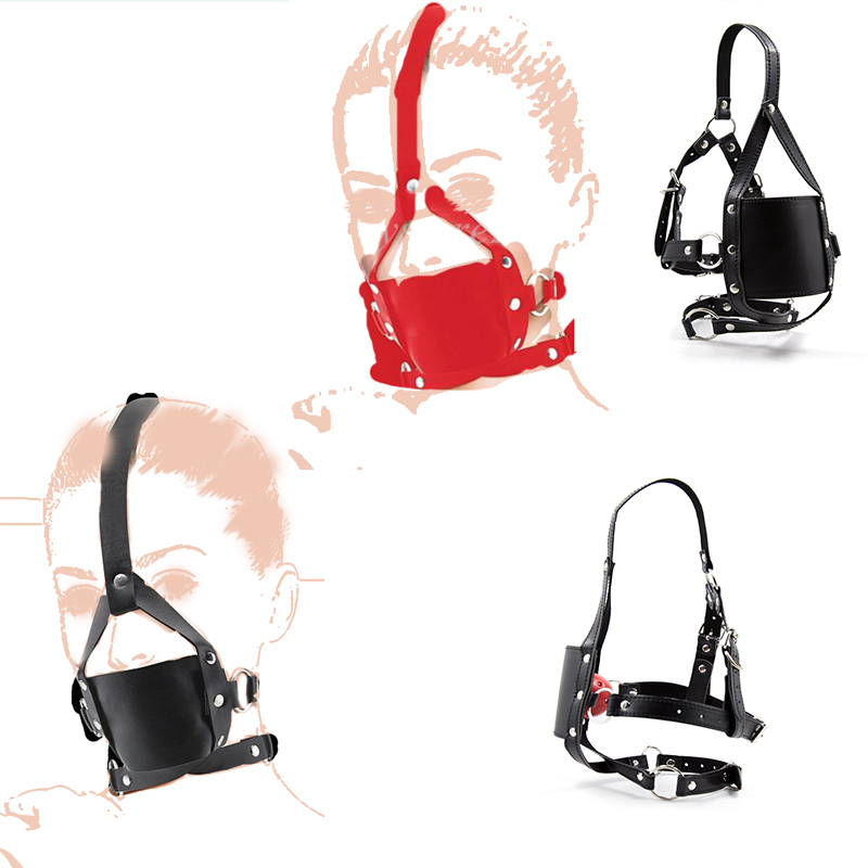 Tête en cuir PU SFP Ball Gag S & M, fixation buccale, bouche ouverte en peluche pour femmes, jeux pour adultes, flirter, jouets sexuels