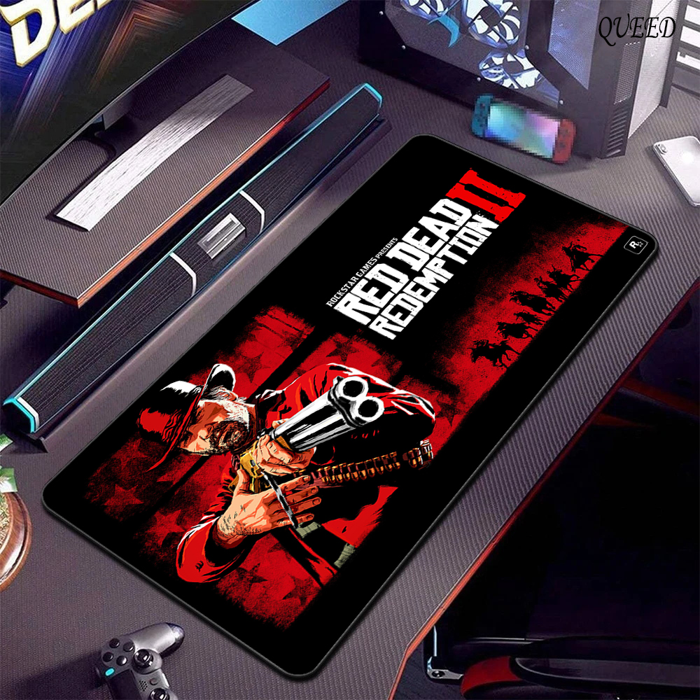 Red Dead Redemption 2 Xxl Anime mignon tapis de souris accessoires d'ordinateur jeu clavier en caoutchouc tapis de souris Pc Gamer fille tapis de bureau antidérapant