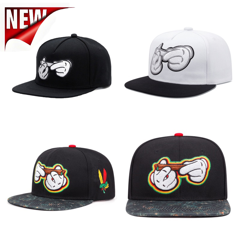 Nowe dwuręczne papierosy haft czapka typu snapback gorąca sprzedaż moda unisex regulowana czapka z daszkiem damska czapka z płaskim rondem