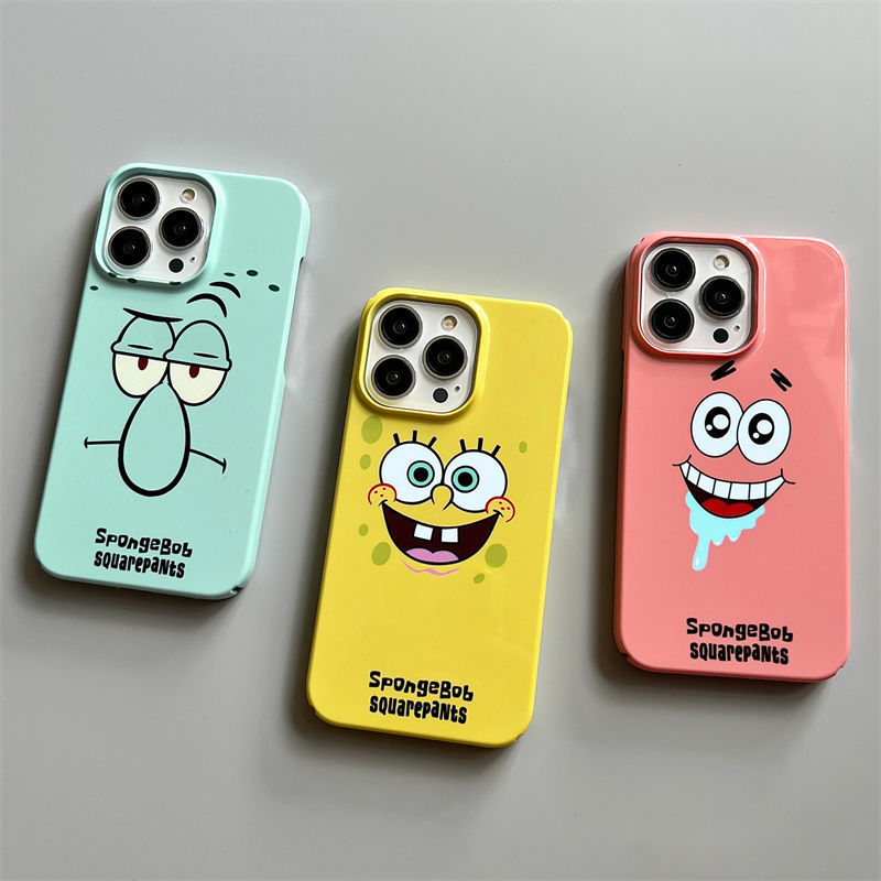 Etui na telefon Anime SpongeBobs Cool do iPhone'a 16 15 14 13 12 11 Pro Max XS XR XSMax 6 7 8 Plus Glossy HD Hard PC Cover