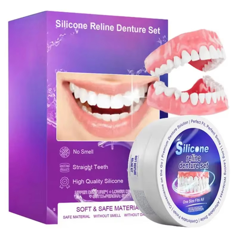 Siliconen Prothese Set Fit Tijdelijke Orthodontische Tanden Kunstgebit Nep Tand Mondhygiëne Zorg Whitening Kunstgebit Simulatie Bretels