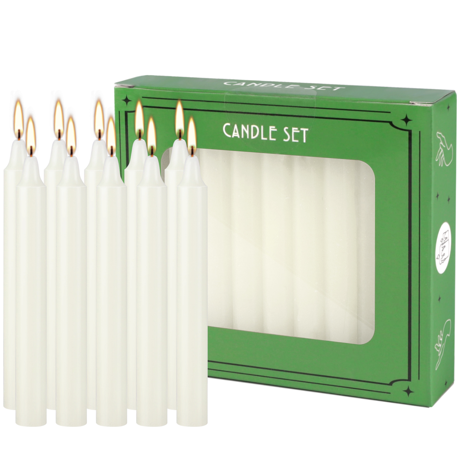 20 ceras brancas marfim de 4 polegadas, sem gotejamento, sem fumaça, sem fragrância, velas para jantar em casa, puxadas à mão, de alta qualidade, adequadas para igreja, família, casamento, festas, situações de emergência