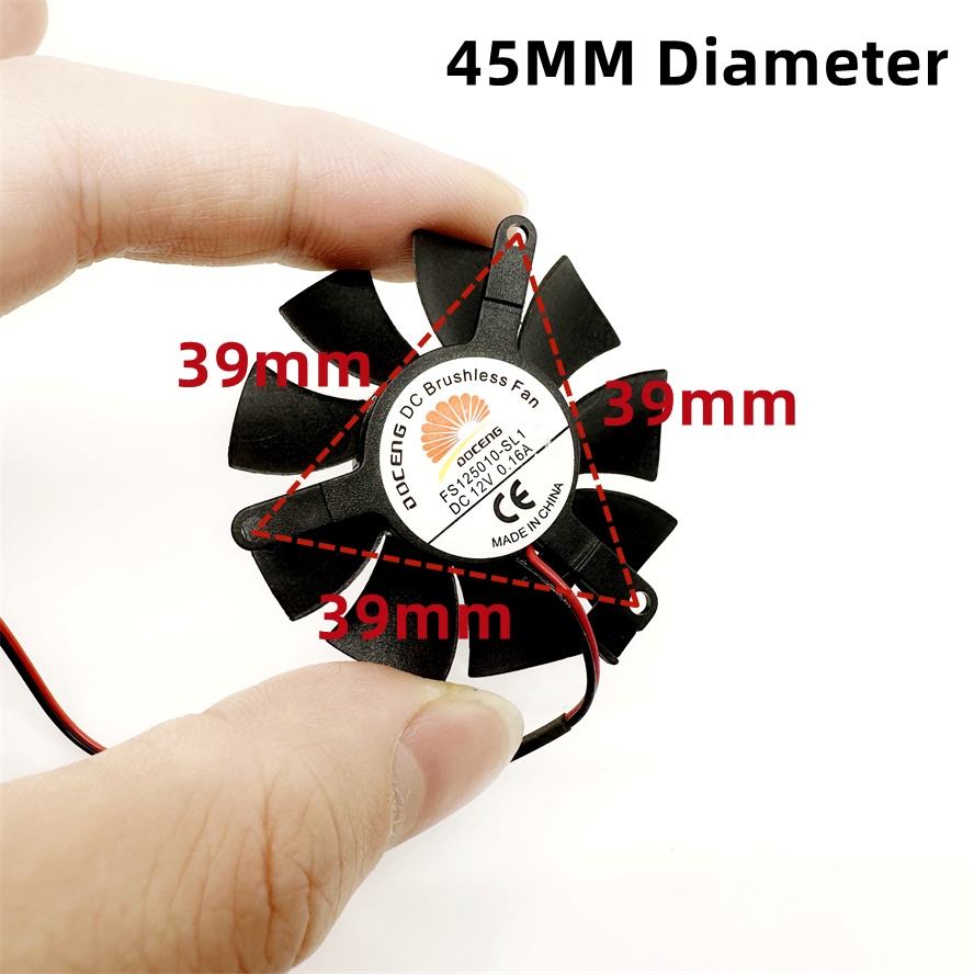Hoge Kwaliteit Ultrastille 45 MM Diameter VGA Fan Fan Blade 39mm Gatafstand 12 V 0.16A 2pin
