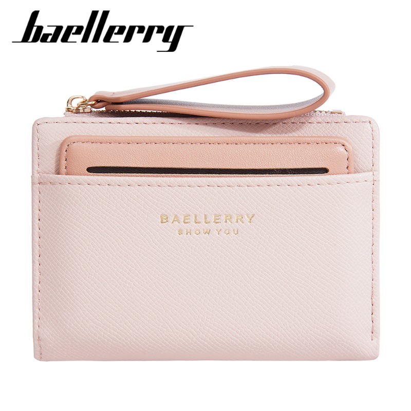 Baellerry Luxusmarke Damen Edle Geldbörse PU-Leder Schlanke Multikarten-Kurzbörse Geldbeutel für Frauen