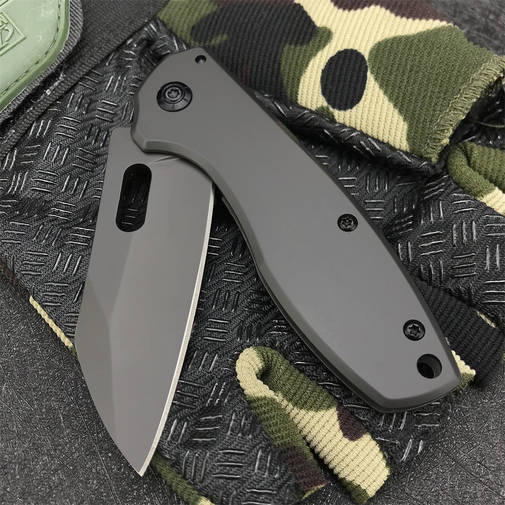 DA103 Outdoor Folding Knife 440 Steel Blade Navy Full Steel Handle Camping Hiking Travel Fishing Multi-functional Gear