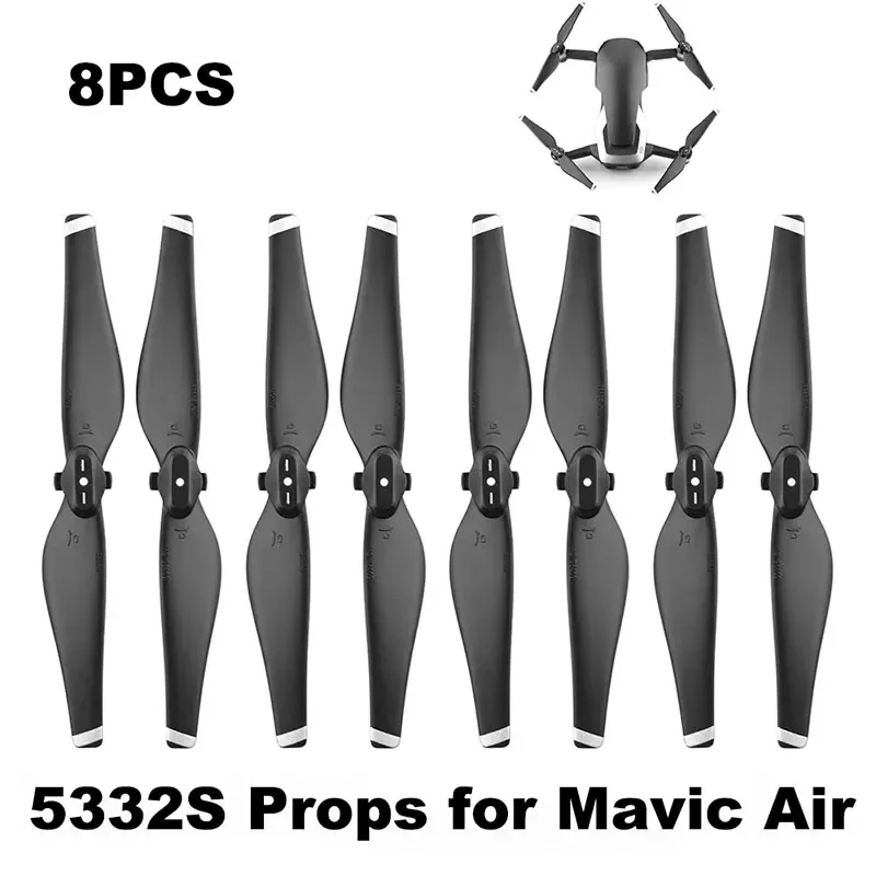 4 paires d'hélices 5332S pour drone DJI Mavic Air, lame à dégagement rapide, hélices 5332, pièces de rechange durables, accessoires de remplacement, ailes