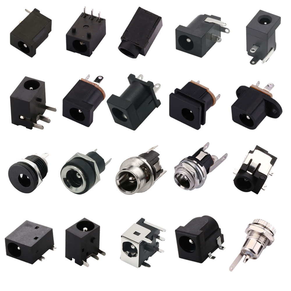 10PCS DC Connectors 5.5x2.1mm 3.5x1.3mm DC Power Vrouwelijke Jack Socket Moer Panel Mount DC Power Adapter Connector DC-005C/022B/25M